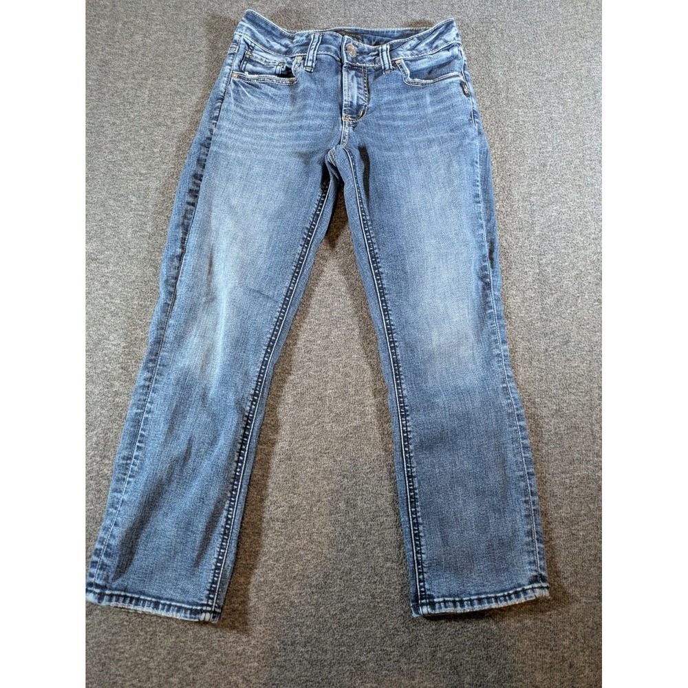 Silver Jeans Elyse Capri‎ Womens Tag 25X23.5 - Midrise Stretch Med Wash Crop